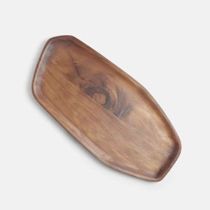 Plateaux rectangulaires en bois de manguier sculpté, boîtes de rangement décoratives, organiseurs rustiques, plateaux de présentation en bois gravés de fleurs - Product Image 4