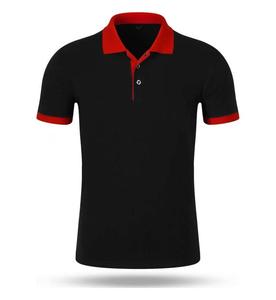 High Quality Custom Unisex Promotional Polo <b>Shirt</b> – Black Short Sleeve Polo with Red <b>Collar</b> for Men Wholesale Bulk Uniform Polo - Product Image 2