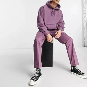 Pantalones de retazos desgastados con bordado personalizado de alta calidad, pantalones de chándal con capucha para hombre, chándales acampanados con lavado ácido - Product Image 2