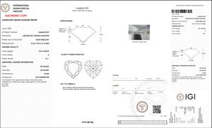 2.23ct Heart Cut Lab-Grown Diamond IGI Certified E Color VS1 Clarity Lab-Stone - Product Image 4