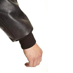 Blouson aviateur d'hiver élégant pour hommes High Street respirant léger peau de vache en cuir véritable col montant Logo avant - Product Image 4