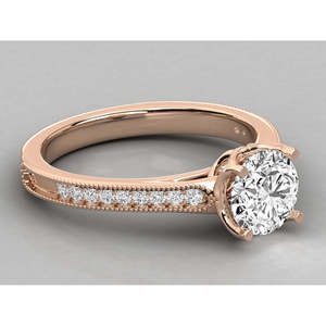 Bague solitaire en or 14 carats pour femmes avec diamant cultivé en laboratoire - Product Image 1