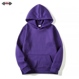 Personalizado de peso pesado de algodón de lana de invierno de los hombres de alta calidad Regular Fit Blank Pullover Hoodie 300gsm a prueba de viento transpirable - Product Image 4