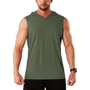 เสื้อฮู้ดแขนกุดผ้าฝ้ายสำหรับผู้ชายเสื้อออกกำลังกายเล่นกีฬาปรับแต่งได้ - Product Image 1