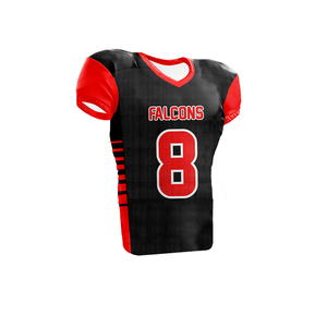 Maillots de football américains pour hommes adultes, taille 88 Falcons, rouge et noir, grande taille, en spandex/polyester, de haute qualité, cousus, pour le tackle - Product Image 1