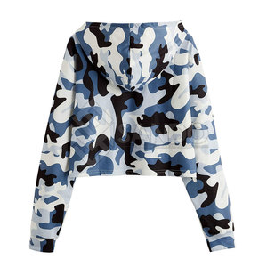 เสื้อฮู้ดกันหนาวของผู้หญิงเสื้อครอปสีพื้นใส่สบายออกแบบได้ตามต้องการสำหรับใช้กลางแจ้ง - Product Image 2