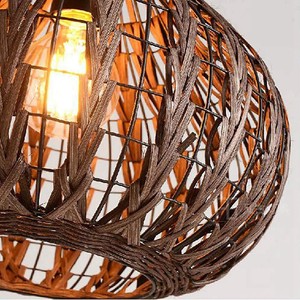 Rattan Hanging Lamp Shade Customized Design LED Table Lamp with Natural Finish Farmhouse Style <b>Decorative</b> <b>Lighting</b> - Product Image 5