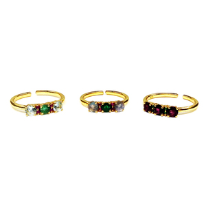Customized Fashion Jewelry Sterling Silver 925 Gold Plated Bezel Setting Multi Gemstones Women's <b>Rings</b> Handmade Trendy Party - Product Image 4