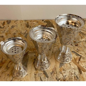 Vintage Cut-Out Design Exclusive <b>Silver</b>-Finish Metal Incense <b>Burner</b> for Home Table Decoration Bakhoor <b>Burner</b> for Religious Use - Product Image 4