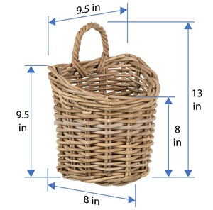 Panier mural en rotin naturel fait main, panier de rangement, vente en gros, écologique, fabriqué au Vietnam - Product Image 3