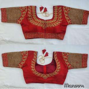 Beautiful Blouse <b>Thread</b> Zari Embroidery Work & Hand Work - Product Image 5
