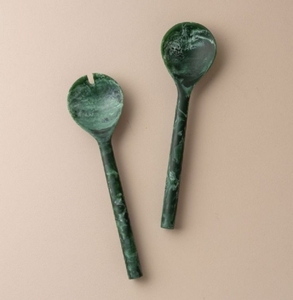 Ensemble de service de salade en résine écologique fait à la main, vaisselle, couverts, outils de salade, grande cuillère, fourchette, prix abordable - Product Image 1