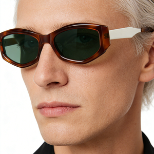 Lunettes <span class=keywords><strong>de</strong></span> soleil géométriques en acétate ODM avec branches métalliques, marque privée professionnelle Eyepro, haute qualité, polies à la main, design <span class=keywords><strong>de</strong></span> créateur - Product Image 2