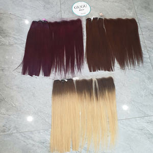 613 cabello humano virgen Rubio 613 mechones de cabello alineados con cutícula con cabello humano virgen Rubio Frontal 613 mechones con Frontal - Product Image 6