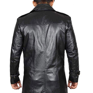 Abrigo de Cuero Moderno para Hombre, Cómodo y Largo, Ideal para el Invierno, Estilo Urbano, Moda Casual - Product Image 4