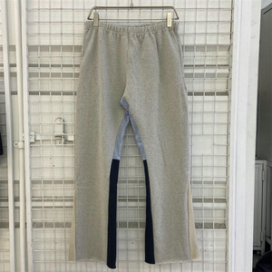 OEM Design de logo personnalisé Pantalon de survêtement évasé sport décontracté pour hommes Leggings légers à taille haute Patchwork Cordon de serrage Tissu peint - Product Image 5