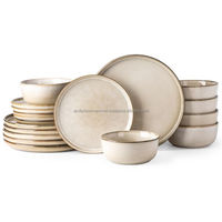 Juego de Platos de Porcelana Blanca Redondos Ecológicos, Estilo Americano, Decorados con Esmalte, para Bodas y Restaurantes