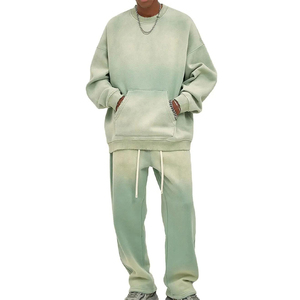 ชุดวอร์มลำลองผู้ชายสำหรับฤดูหนาว ปี 2026 คอกลม ผ้าฝ้ายฟลีซ 100% สีพื้น พิมพ์ลายด้านหน้าตามสั่ง 360gsm ระบายอากาศ แห้งเร็ว - Product Image 5