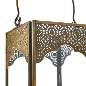 Lanterne Porte-Bougie Votif en Verre Doré Antique avec Poignée pour Événements Festifs et Décorations de Mariage, Décoration de Table - Product Image 2