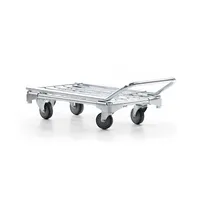 Chariot de transport robuste à quatre roues, structure en maille galvanisée, démontable, rangement facile, rotation à 360 degrés, haute performance pour atelier, OEM