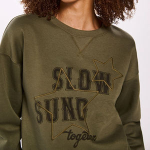 Sudadera Unisex con Cuello Redondo, Estilo Desgastado, Lavado Ácido, Decolorado por el Sol, para Ropa Urbana, Sudadera de Felpa Francesa para Hombre - Product Image 4