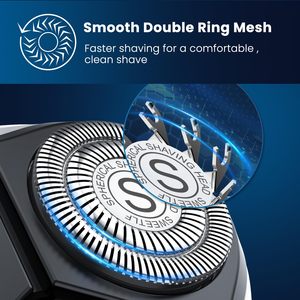 Afeitadora Eléctrica Inalámbrica para Hombre, Uso en Seco y Húmedo, Recargable con Fuente de Alimentación USB, Tecnología Impermeable IPX7, Azul, para Afeitar la Cara - Product Image 6