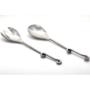 Ensemble de service de bar à salade en acier inoxydable à double fil torsadé à bout rond ensemble de service de salade ensemble de couverts peu coûteux - Product Image 2