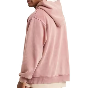 Logotipo impreso personalizado 100% sudaderas con capucha de algodón de manga larga entrenamiento gimnasio hombres pulóver con capucha moda lavado sudaderas con capucha de gran tamaño - Product Image 2