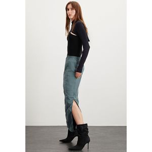 GRIMELANGE Cheri Falda larga de tela de paracaídas impermeable con cintura elástica para mujer - Product Image 3