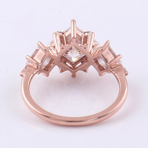 Nuevo 2025 Anillo de compromiso de lujo para mujer Alta calidad 14K Oro Rosa Corte brillante Anillo de diamante cultivado en laboratorio Estilo clásico - Product Image 3