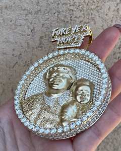 Real Moissanite Men's Custom Letter Pendant 925 Sterling Silver with <b>Gold</b> Hip Hop Style <b>Tester</b> Pass Diamond Charm Jewelry - Product Image 3