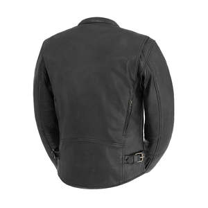 Chaqueta Bomber de Cuero para Hombre, Estilo Casual, Sólida, Otoñal, con Cierre, Lavada y Recubierta - Product Image 2