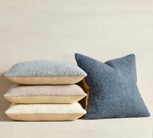 Modern Eco-Friendly Woven Polyester Boucle Decorative <b>Throw</b> <b>Pillow</b> with Zipper Closure Removable & Washable Solid Pattern - Product Image 4