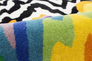 Melting Psychedelic Solid Color Tufted Wool Rug Handmade 5x8 Ft Modern Eco-Friendly Anti-Slip PET Friendly Medium Pile for - Product Image 4