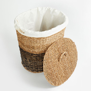 Collapsible seagrass <b>laundry</b> <b>basket</b> made in Vietnam top quality sea grass bin <b>baskets</b> for storage - Product Image 1