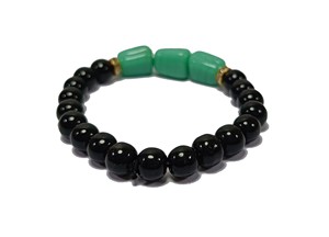 <b>Bracelet</b> Black and Amazonite Obsidian <b>Beads</b> Stone <b>Bracelet</b> Crystal Gemstone Fashion Jewelry <b>Men</b> and Women Gift Energy Medi - Product Image 3