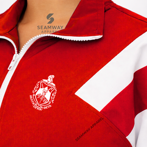 Chaqueta Cortavientos Delta Sigma Theta Sorority, Chaqueta Casual Cortavientos, Chaqueta Impermeable para Exteriores, Chaqueta Anorak Bordada para Mujer - Product Image 3