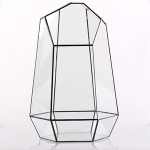 Terrario de plantas de cristal dorado/negro de lujo de tamaño alto para decoración de mesa, jarrón de cristal para decoración de mesa de plantas, oficinas en el hogar - Product Image 4