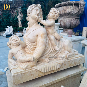 El oyma mermer sfenks heykeli klasik insan aslan heykeli için açık hava bahçe dekorasyonu - Product Image 3