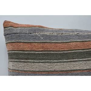 Traditionnel 16x36 pouces Orange rayé laine oreiller confortable chaud tissé à la main soie literie Vintage carré Portable pour noël - Product Image 2