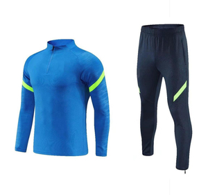 Chándales ligeros de algodón 100% para hombre, ropa deportiva, media cremallera frontal, chándal de fútbol de calentamiento atlético, estampado frontal ajustado - Product Image 5