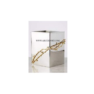 Hecho de acero inoxidable, espejo brillante, pulido, Arte Creativo, cocina moderna, cubo de basura, cubo de basura decorativo grande único para la casa - Product Image 1