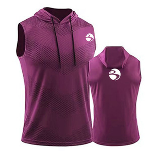 Chaleco Informal Holgado con Capucha para Hombre, de Secado Rápido, Transpirable, sin Mangas, Diseño en Blanco, Chaleco Deportivo - Product Image 5