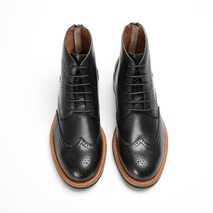 Top Grain Cow hide Short Boots with Breathable Lining and Wear Resistant for Daily S <b>hoes</b> Outdoor Boots - Product Image 5