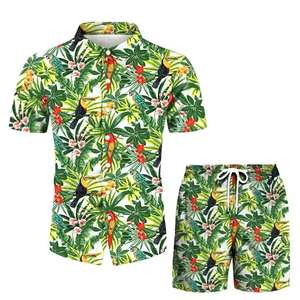 Ensemble chemise et short hawaïen à impression personnalisée Chemise décontractée Ensemble chemise de plage pour hommes pour l'été - Product Image 4