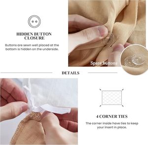 100% Cotton Duvet Cover <b>Set</b> 3 PCS Natural French Flax Sand Ruffle <b>Comforter</b> Cover Solid Breathable Bedding for Hotel for Home - Product Image 5