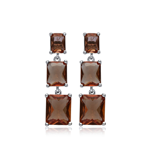 Rectangle Sultanite Stone Cluster <b>Earrings</b> Wholesale Handmade 925 Silver Sterling Jewelry - Product Image 1