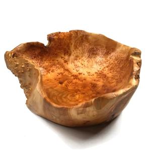 Bol décoratif en bois rustique plateau de pièce maîtresse fabriqué à la main pour la maison cuisine Table à manger finition naturelle pièce d'affichage d'accent - Product Image 1