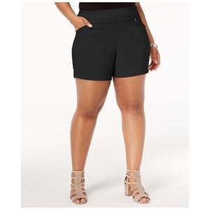 INC International Concepts Bermuda da donna taglie forti, modello pull-on, nero, taglia 24W - Product Image 1