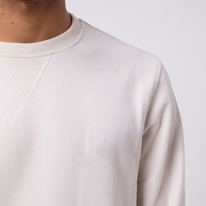 Alta calidad impreso bordado gráfico manga larga Color sólido hombres cuello redondo invierno Sudadera con capucha 100% algodón polar - Product Image 3